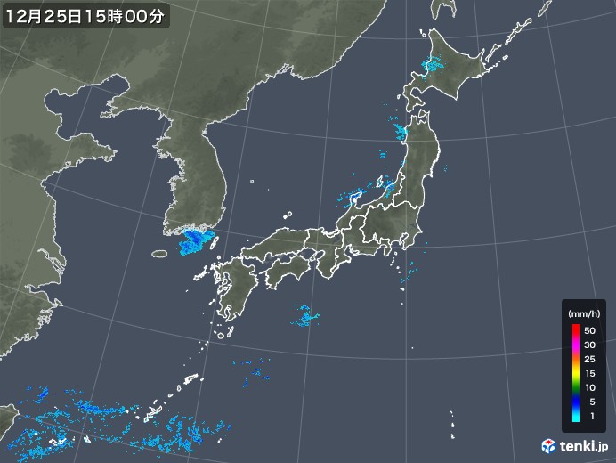 雨雲レーダー(2018年12月25日)