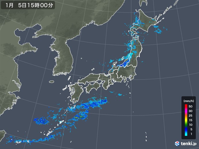 雨雲レーダー(2019年01月05日)