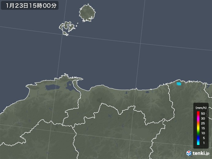 鳥取県の雨雲レーダー(2019年01月23日)