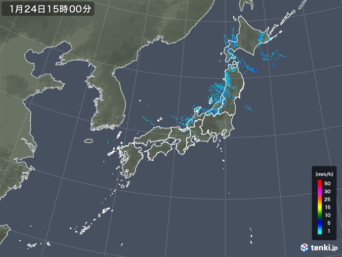 雨雲レーダー(2019年01月24日)