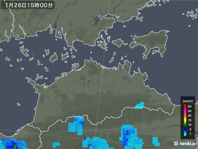 香川県の雨雲レーダー(2019年01月26日)