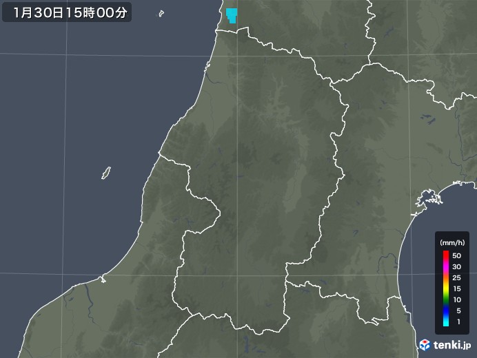 山形県の雨雲レーダー(2019年01月30日)
