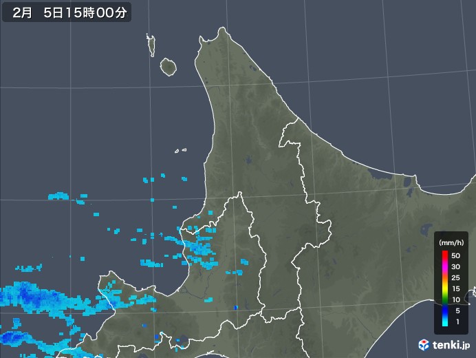 道北の雨雲レーダー(2019年02月05日)