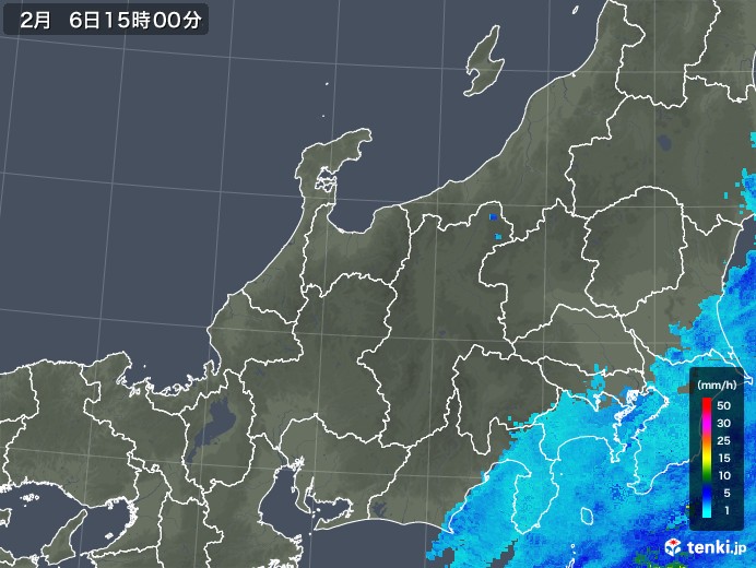 北陸地方の雨雲レーダー(2019年02月06日)