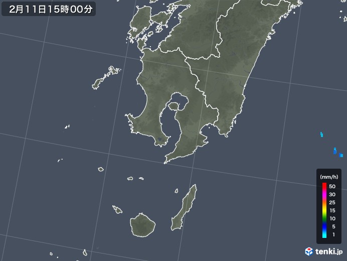 鹿児島県の雨雲レーダー(2019年02月11日)