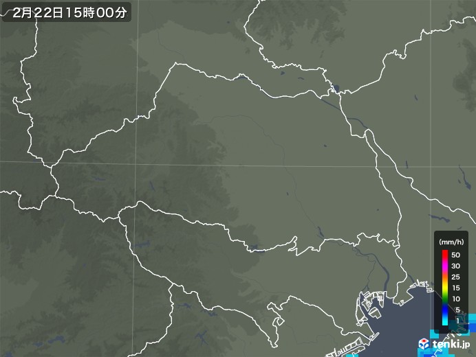 埼玉県の雨雲レーダー(2019年02月22日)