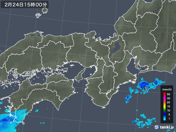 近畿地方の雨雲レーダー(2019年02月24日)