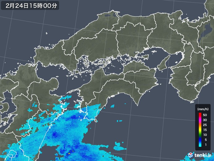 四国地方の雨雲レーダー(2019年02月24日)