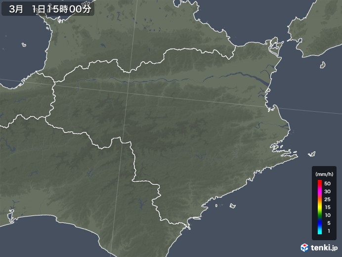 徳島県の雨雲の動き(2019年03月01日)