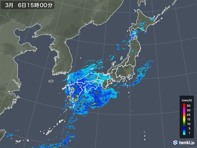 雨雲レーダー(2019年03月06日)
