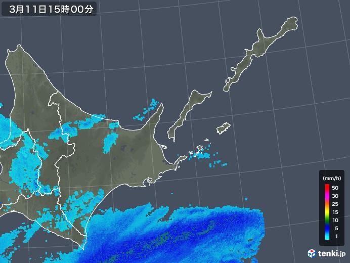 道東の雨雲レーダー(2019年03月11日)