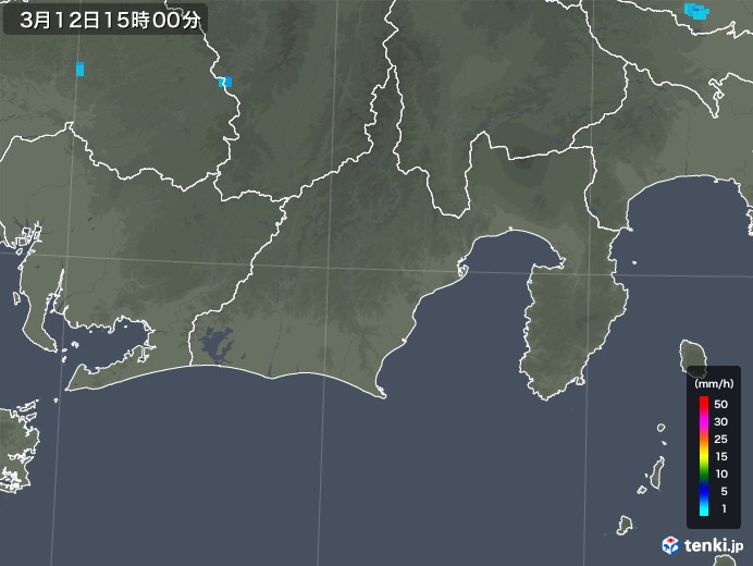 静岡県の雨雲レーダー(2019年03月12日)