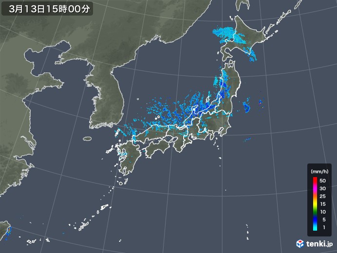 雨雲レーダー(2019年03月13日)