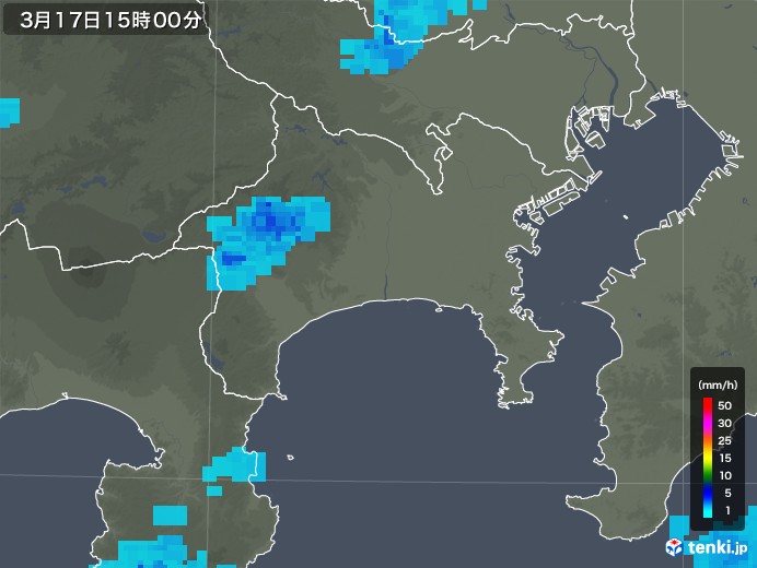 神奈川県の雨雲レーダー(2019年03月17日)