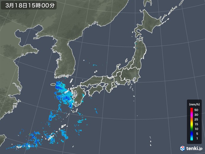 雨雲レーダー(2019年03月18日)