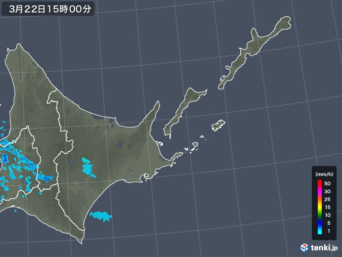 道東の雨雲レーダー(2019年03月22日)