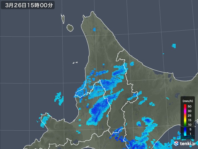 道北の雨雲レーダー(2019年03月26日)