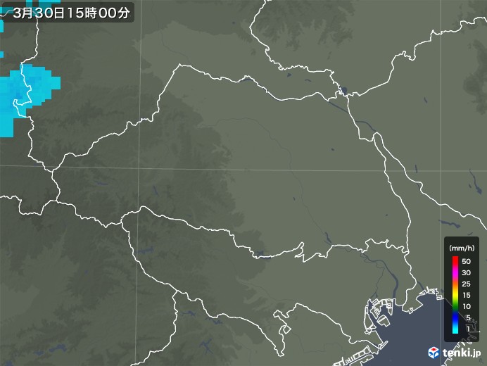 埼玉県の雨雲レーダー(2019年03月30日)