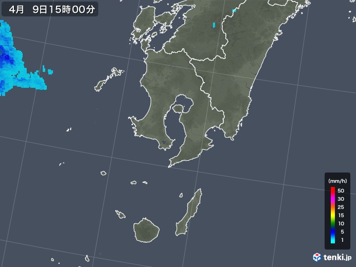 鹿児島県の雨雲レーダー(2019年04月09日)