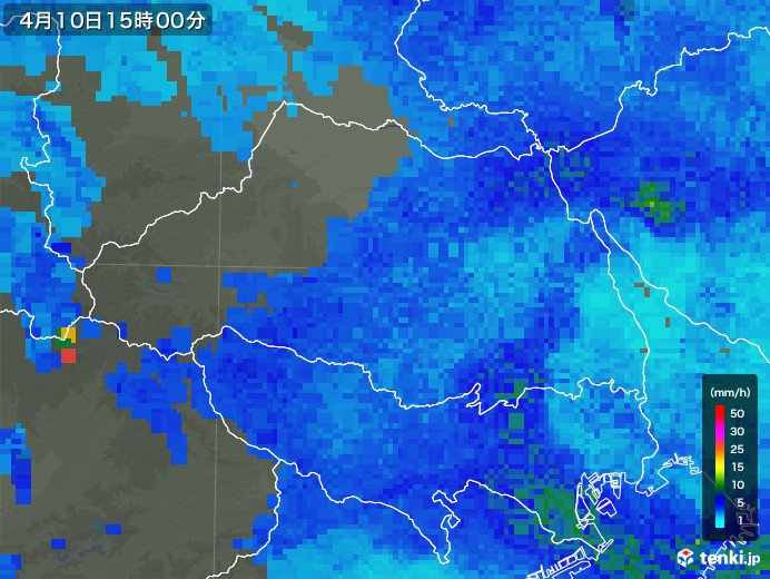 埼玉県の雨雲レーダー(2019年04月10日)