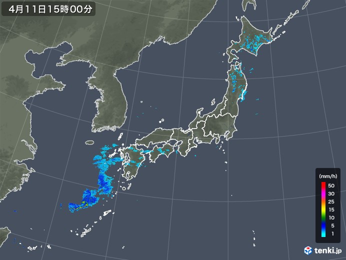 雨雲レーダー(2019年04月11日)