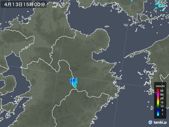 大分県の雨雲レーダー(2019年04月13日)
