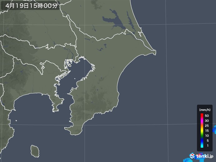 千葉県の雨雲レーダー(2019年04月19日)