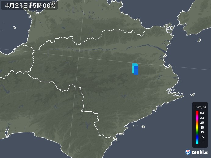 徳島県の雨雲レーダー(2019年04月21日)