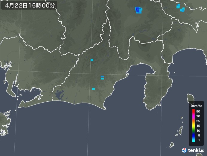 静岡県の雨雲レーダー(2019年04月22日)