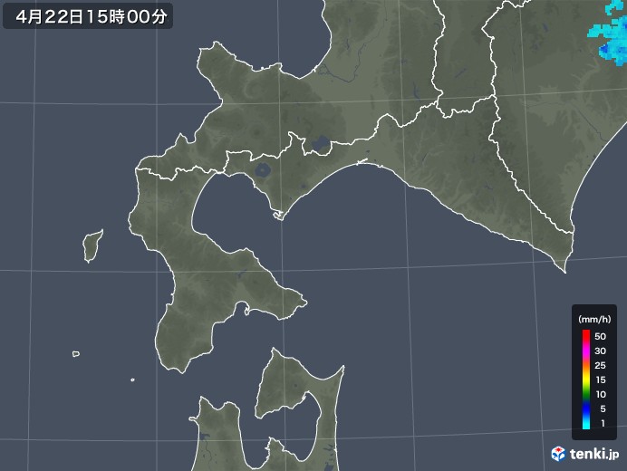 道南の雨雲レーダー(2019年04月22日)
