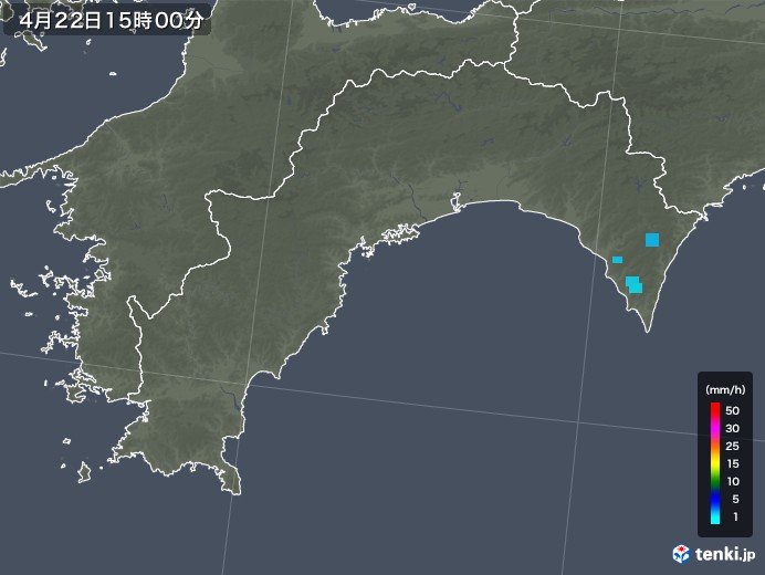 高知県の雨雲レーダー(2019年04月22日)