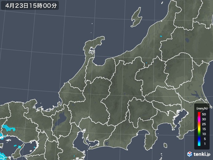 北陸地方の雨雲レーダー(2019年04月23日)