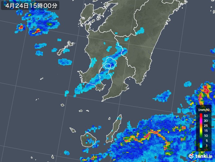 鹿児島県の雨雲レーダー(2019年04月24日)
