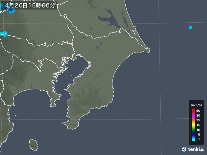 千葉県の雨雲レーダー(2019年04月26日)