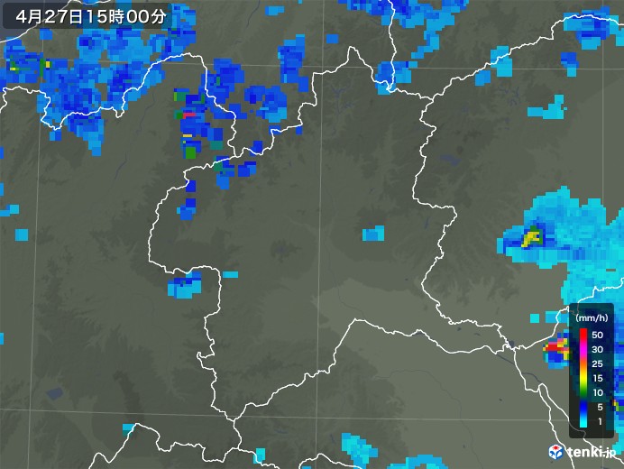 群馬県の雨雲レーダー(2019年04月27日)