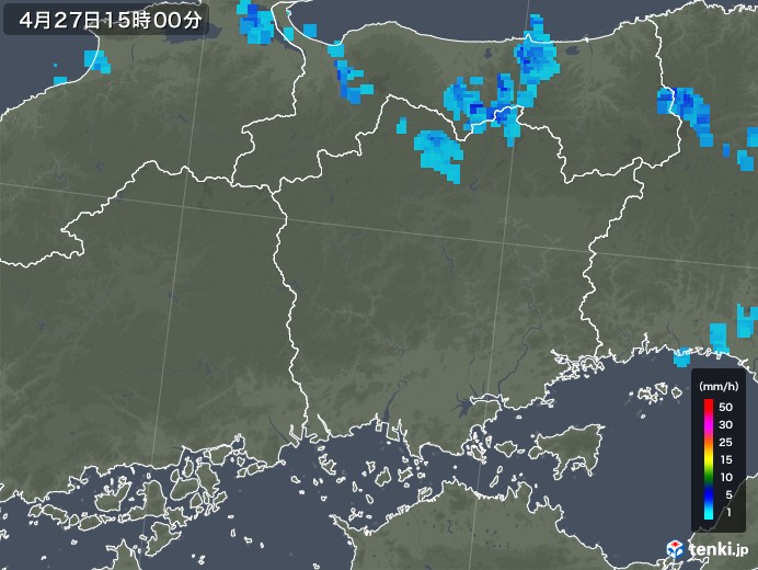 岡山県の雨雲レーダー(2019年04月27日)