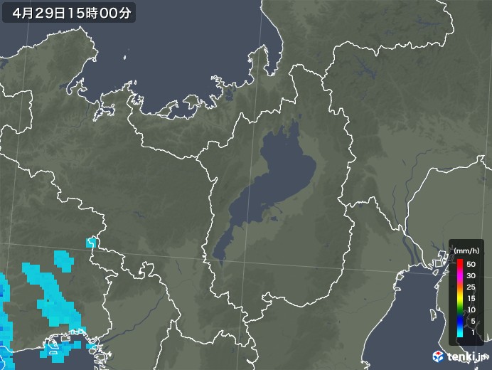 滋賀県の雨雲レーダー(2019年04月29日)