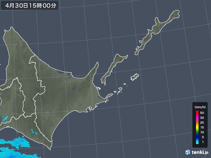 道東の雨雲レーダー(2019年04月30日)