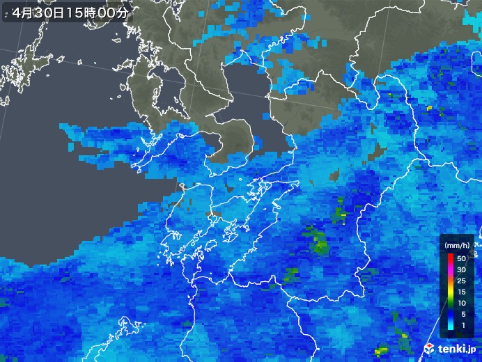 熊本県の雨雲レーダー(2019年04月30日)