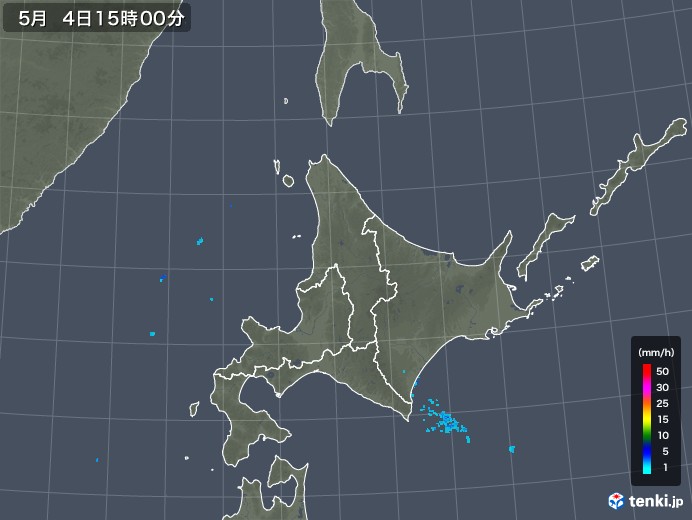 北海道地方の雨雲レーダー(2019年05月04日)