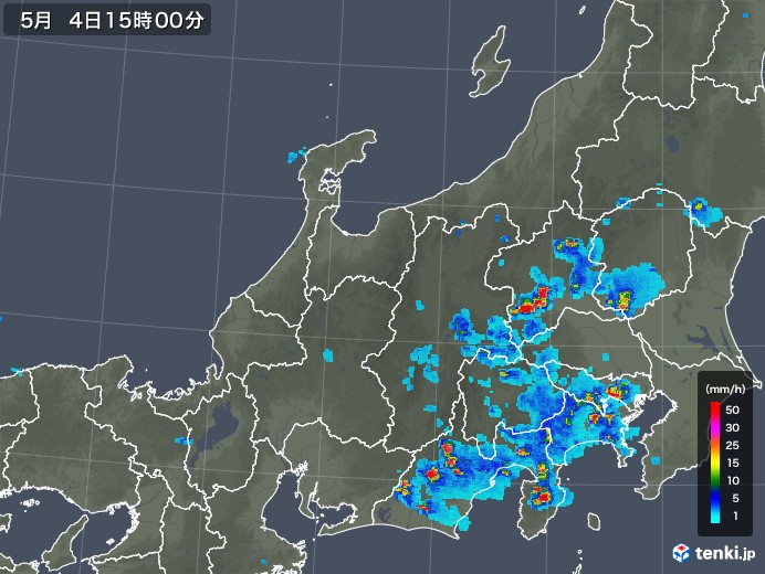 北陸地方の雨雲レーダー(2019年05月04日)