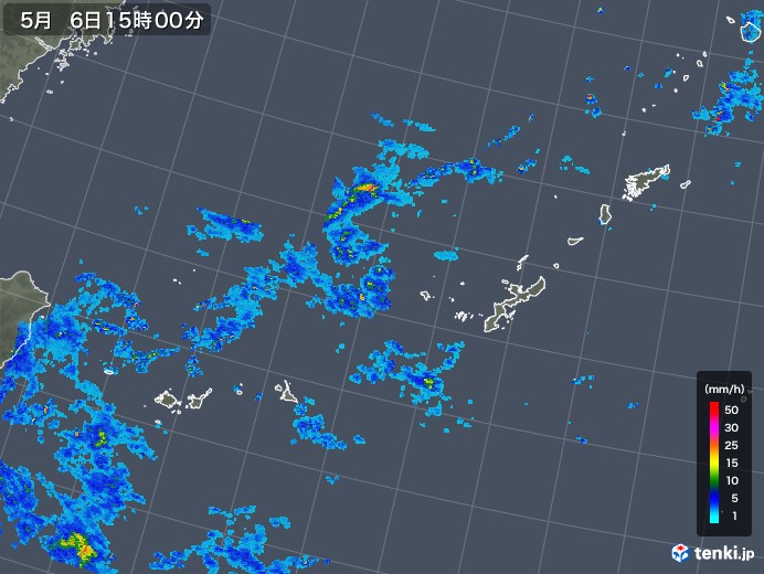 沖縄地方の雨雲レーダー(2019年05月06日)