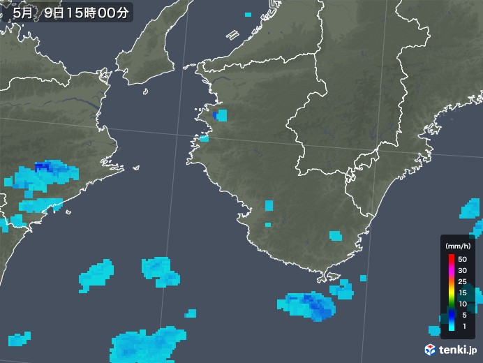 和歌山県の雨雲レーダー(2019年05月09日)
