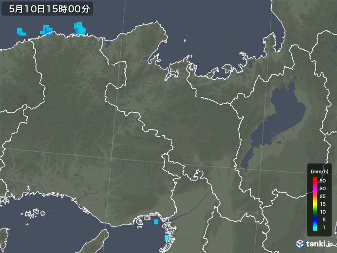 京都府の雨雲レーダー(2019年05月10日)