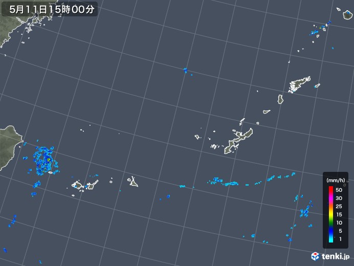 沖縄地方の雨雲レーダー(2019年05月11日)