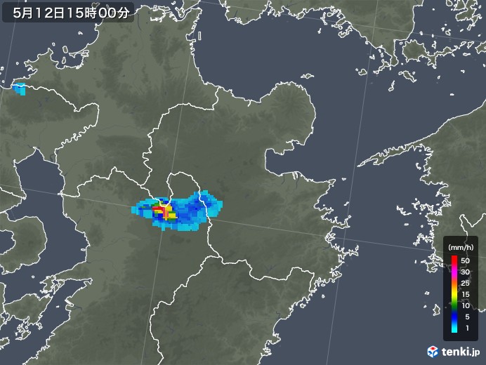 大分県の雨雲レーダー(2019年05月12日)
