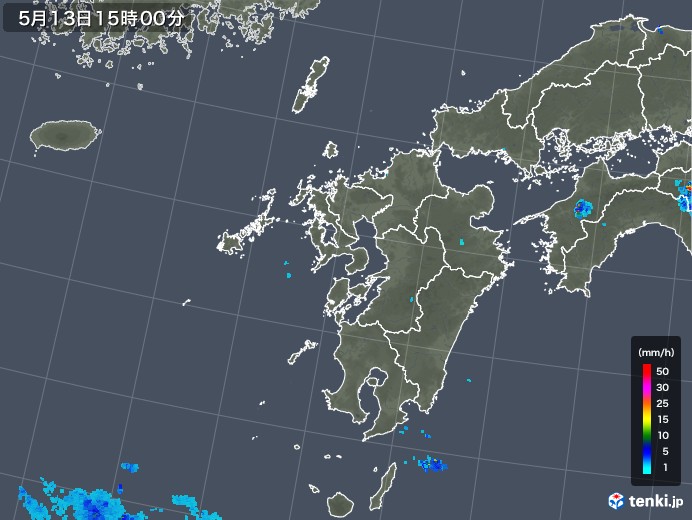 九州地方の雨雲レーダー(2019年05月13日)