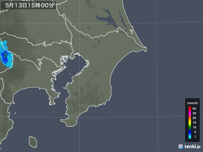 千葉県の雨雲の動き(2019年05月13日)