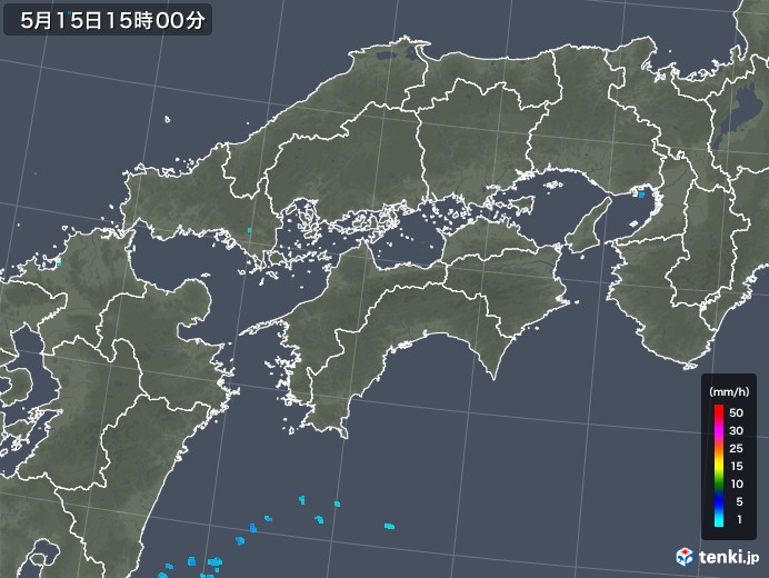 四国地方の雨雲レーダー(2019年05月15日)