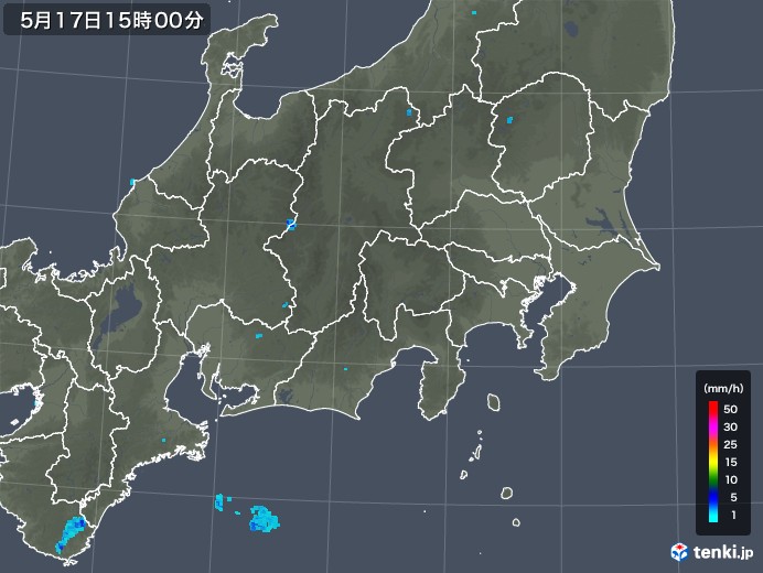 関東・甲信地方の雨雲レーダー(2019年05月17日)